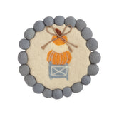 Three Pumpkin Topiary Trivet