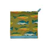 Green Fish Patterned Towel