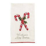 Candy Cane Pom Trim Towel