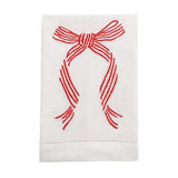 Striped Bow Embroidered Towel