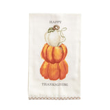 Happy Thanksgiving Gingham Hem Towel