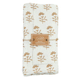 Fringe Taupe Block Print Cloth Napkin Set