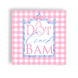 Mahjong Pink Plaid Bev Napkin