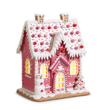 Lighted Pink Gingerbread House