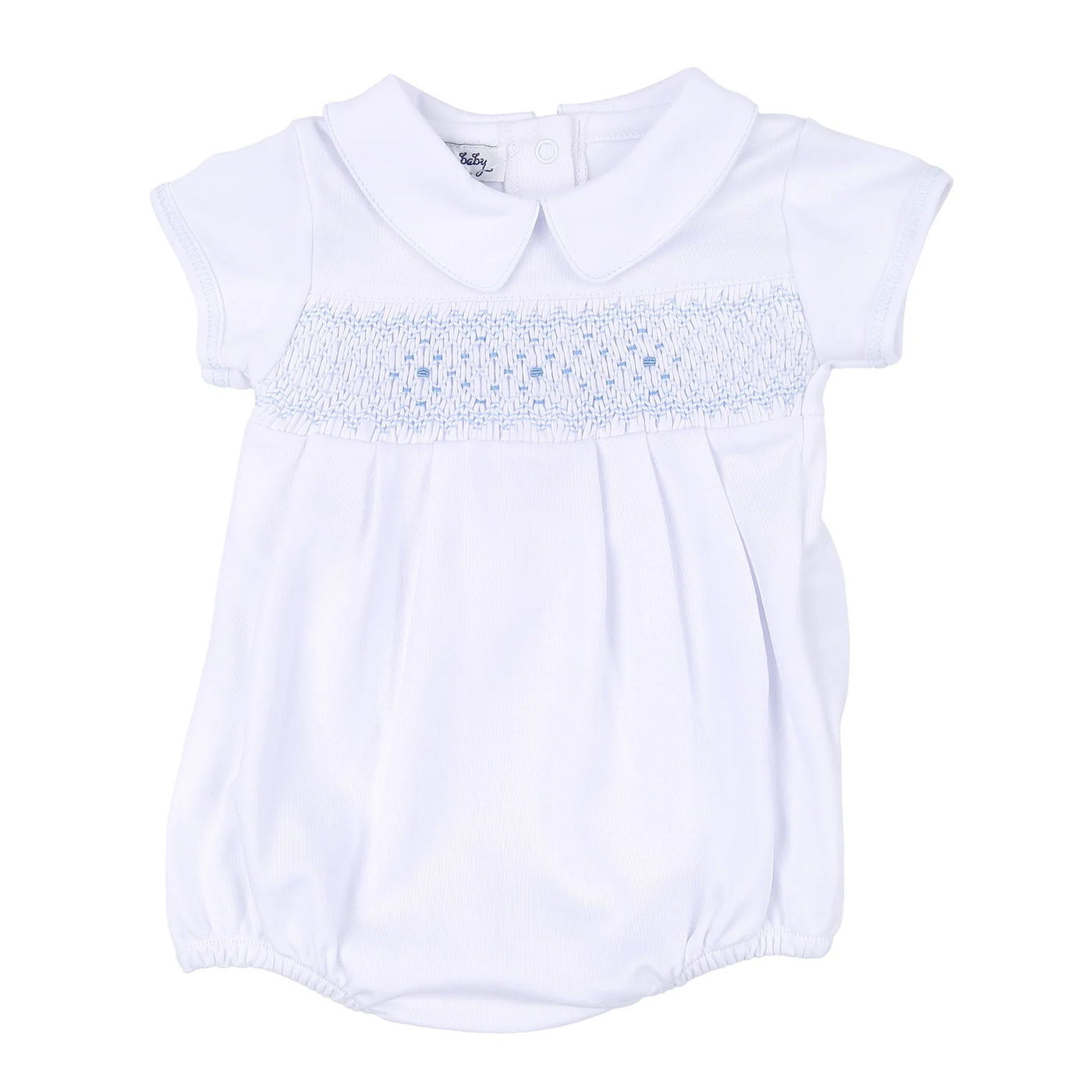 Lily and Lucas Blue Smocked Collared Bubble