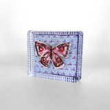 Purple Butterfly on Fleur De Lis Block