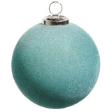 Seafoam Green Flocked Ball Ornament
