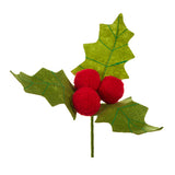 Felt Holly Clip-On Ornament