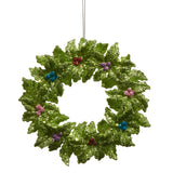 Holly Wreath with Multicolor Berry Ornament