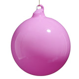 Pink Opaque Blown Glass Ball Ornament