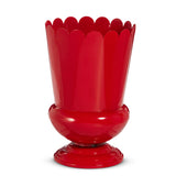 Scalloped Red Urn