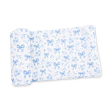 Blue Bows and Flowers - Swaddle Blanket