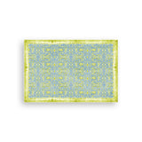 Blue & Chartreuse Chinoiserie Vinyl Floor Mat