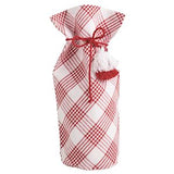 Red Plaid Cloth Wine Bag