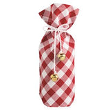 Red Gingham Cloth Wine Bag