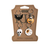 Orange Pumpkin Wine Charm Set