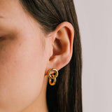 Linx Earrings | Gold 20 mm Drop Earrings | Statement Piece