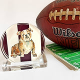 BULLDOG IN CLASSIC MAROON GAME DAY COASTER