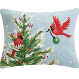 Cardinals Tree and Ornament Hook Pillow