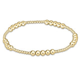 Classic Blissful Pattern 2mm Bead Bracelet Gold