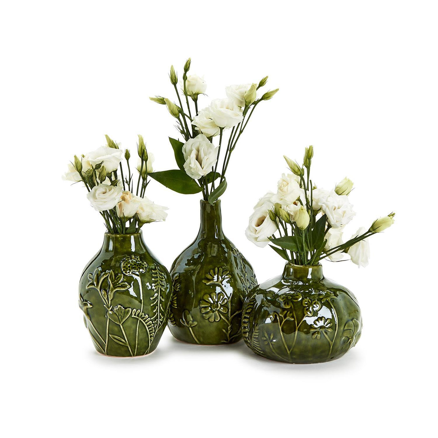 Green Floral Scape Vase
