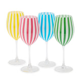 Stripe Stemmed  Wine Glass