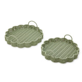 Wicker Round Scalloped Tray