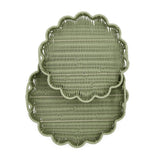 Wicker Round Scalloped Tray
