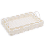 Wicker Scalloped Trays