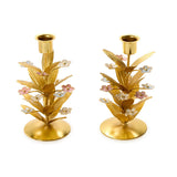 Tri-Flower Embellished Candleholders