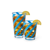 Blue Ribbon Drinking Glass