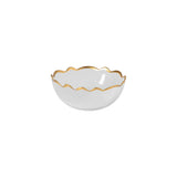 Francesca Glass Soup/Cereal Bowl Gold Rimmed