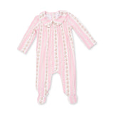 Antoinette Stripe - Smocked Peter Pan Snap Footie