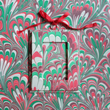 Holiday Picture Frame Ornament in Festive Marble