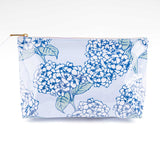 Hydrangea Stem Clear Coated Travel Cosmetic Case