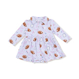 Touchdown Time Lavender L/S Polo Bodysuit Dress