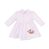 Football Dot & Stripe L/S Tennis Bodysuit Dress