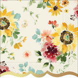 Elegant Sunflowers Lunch Napkin Shaped