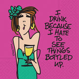Hate Wine Bottled Up Beverage Napkin