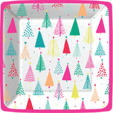 Bold Bright Painted Trees Plate Dinner Square