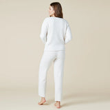 Almond Solid Marshmallow V-Neck Lounge Set