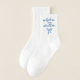 Sorority Embroidered Crew Socks