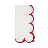 White/Red Scalloped Napkin