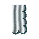 Green Striped Scalloped Napkin