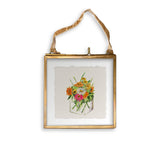 Square Vase with Flowers