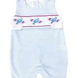 Airplanes Smocked Striped Pima Cotton Overall