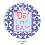 Mahjong Blue Salad/Dinner Paper Plates 9"