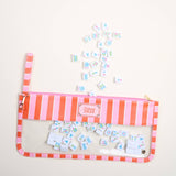 Sicily Stripes Pink Mahjong Tile Keeper Pouch