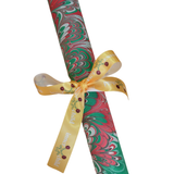 Hand Marbled Holiday Festive Gift Wrapping Paper Sheets