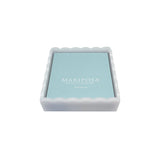 White Scalloped Beverage Napkin Box